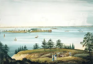 Wall William Guy Gallery: The Bay of New York and Governors Island Taken from Brooklyn Heights, 1820-25