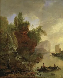 Pijnacker Adam Prints: Bay with a Rocky Coast, 17th century. Creator: Adam Pynacker