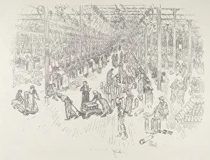 Munitions Industry Gallery: The Bay of the Thousand Girls, 1916. Creator: Joseph Pennell