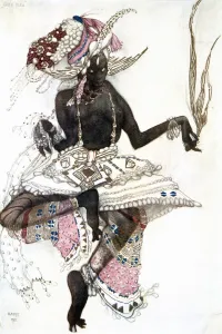 Adult Prints: Bayadere costume design for Le Dieu Bleu (The Blue God), 1911. Artist: Leon Bakst