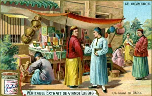 Canopy Gallery: A bazaar in China, c1900