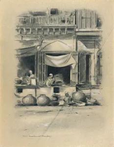 Bazaar at Delhi, 1903. Artist: Mortimer L Menpes