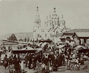 Yenisey Siberia Russia Prints: Bazaar in Krasnoyarsk, 1910. Creator: Unknown