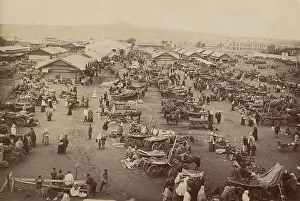 Yenisey Siberia Russia Prints: Bazaar on Novobazarnaya Square, 1905. Creator: Unknown