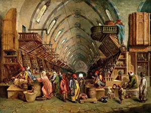 Vendor Prints: A bazaar (the Egyptian bazaar, Constantinople?). Creator: John Varley