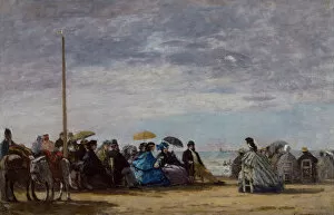 The beach, 1864. Artist: Boudin, Eugene-Louis (1824-1898)