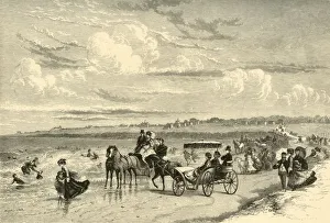 Newport Prints: On the Beach, 1872. Creator: James H. Richardson