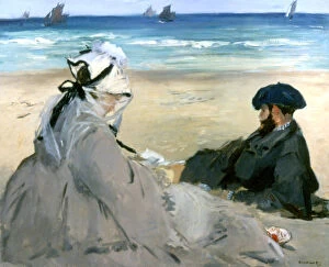 Popular Art Collection: At the Beach, 1873. Artist: Edouard Manet