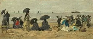 Boudin Collection: The Beach, 1877. Creator: Eugene Louis Boudin