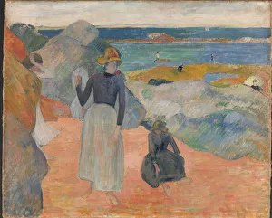Oslo Prints: On the beach, 1889. Creator: Gauguin, Paul Eugene Henri (1848-1903)