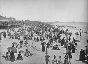 Mid Atlantic Prints: Beach at Atlantic City, New Jersey, c1897. Creator: Unknown