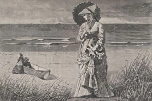 On the Beach - Two are Company, Three are None (Harpers Weekly, Vol