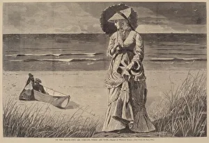 On the Beach - Two are Company, Three are None, published 1872. Creator: Winslow Homer On the Beach - Two are Company, Three are None, published 1872. Creator: Winslow Homer