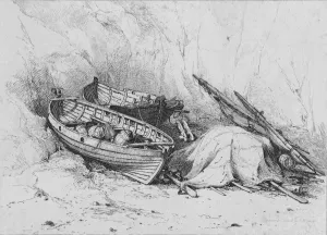 Lobster Pot Prints: On The Beach at Cromer, c1828. Creator: Edward William Cooke