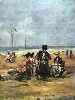Images Dated 15th November 2005: On the Beach, (detail), 1880. Artist: Eugene Louis Boudin