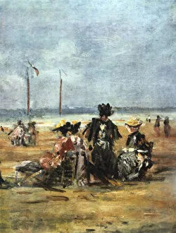 Eugene Boudin Prints: On the Beach, (detail), 1880. Artist: Eugene Louis Boudin
