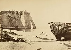 Normandy Gallery: Beach at Etretat, 1870s. Creator: Unknown