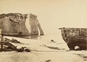 Haute Normandie Prints: Beach at Etretat, 1870s. Creator: Unknown