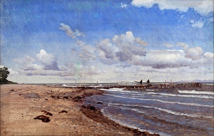 Drifting Prints: Beach at Hellebaek, 1858. Creator: Peter Christian Thamsen Skovgaard