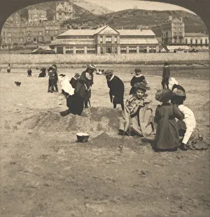 On the beach at Llandudno, Wales, 1894. Creator: Works and Sun Sculpture Studios