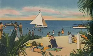 Raul De La Gallery: Beach at Pradomar. 20 minutes from Barranquilla, c1940s
