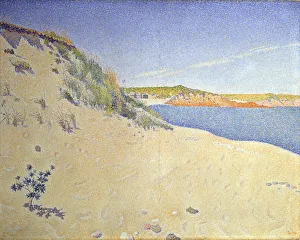 Paul Victor Jules Signac Prints: The Beach at Saint-Briac. Op. 212 (Sandy seashore), 1890. Artist: Paul Signac