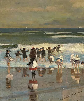 Childrens Games Gallery: Beach Scene. Artist: Homer, Winslow (1836-1910)
