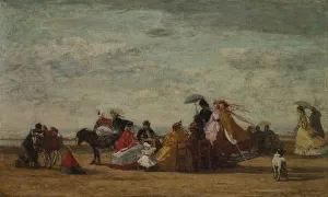Eugene Boudin Prints: Beach Scene, c. 1865-1867. Creator: Eugene Boudin (French, 1824-1898)