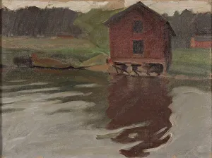 Finland Europe Prints: Beach shed, 1900-1944. Creator: Vilho Sjöström