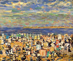 Beach at St. Malo, c. 1907. Artist: Prendergast, Maurice Brazil (1858-1924)