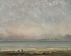The beach at Trouville, ca 1865. Creator: Courbet, Gustave (1819-1877)