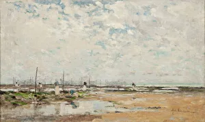 Mussels Prints: The Beach at Villerville, Normandy, 1878. Creator: Knut Axel Lindman