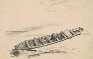 Beached Prints: A Beached Longboat, 19th century. Creator: Unknown