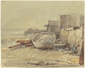 Beached Prints: Beached Vessel, c. 1880. Creator: George Loring Brown
