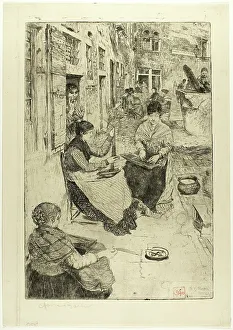 Bacher Otto Henry Prints: Bead Stringers, 1882. Creator: Otto Henry Bacher
