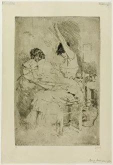 Bead Stringer Prints: Bead Stringers, Venice, 1886. Creator: Robert Frederick Blum