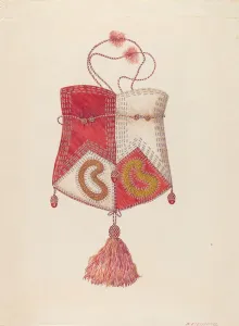 William Kieckhofel Prints: Beaded Bag, 1935 / 1942. Creator: William Kieckhofel