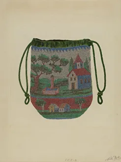 Barks Frank C Prints: Beaded Bag, c. 1937. Creator: Frank C. Barks
