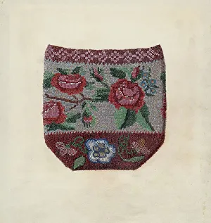 Dingman Byron Prints: Beaded Bag, c. 1939. Creator: Byron Dingman