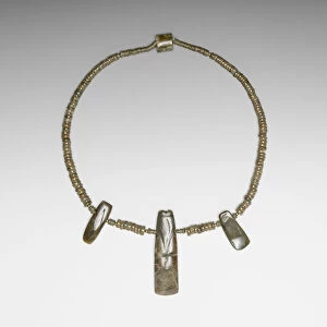 Beaded Necklace with Three Celt Pendants, A.D. 300 / 700. Creator: Unknown