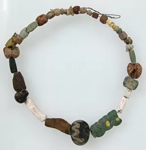 Amber Collection: Beaded Necklace, Frankish, 600-700. Creator: Unknown