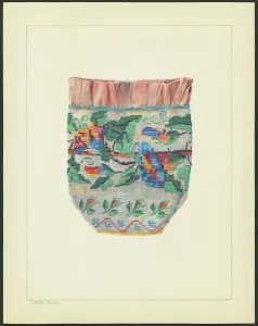 Beading Gallery: Beaded Silk Bag, c. 1938. Creator: Carmel Wilson