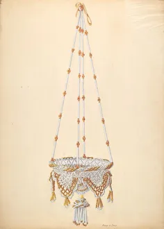 Gray Frank Prints: Beadwork Hanging Basket, c. 1937. Creator: Frank Gray