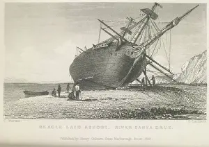 Repair Prints: Beagle laid ashore, River Santa Cruz, 1834 (1839). Creator: Thomas Landseer