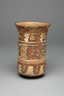 Beaker with Bands Containing Abstract Motifs, 180 B. C. / A. D. 500. Creator: Unknown
