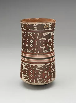 Beaker Depicting Costumed Ritual Performers, 180 B.C. / A.D. 500. Creator: Unknown