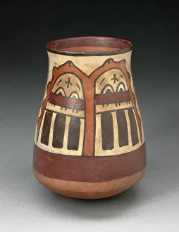 Beaker Depicting Paired Inverted Human Heads, Likely Trophy Heads, 180 B.C./A.D. 500 Beaker Depicting Paired Inverted Human Heads, Likely Trophy Heads, 180 B.C./A.D. 500