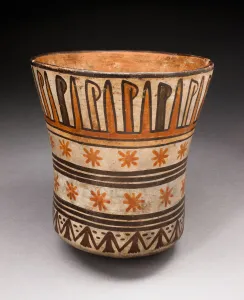 Beaker with Horizontal Bands of Geometric Motifs, 180 B. C. / A. D. 500. Creator: Unknown