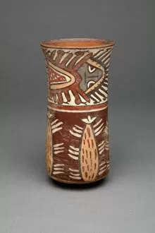 Cactus Gallery: Beaker with Plants, Possibly Cacti, and Abstract Figures, 180 B.C. / A.D. 500