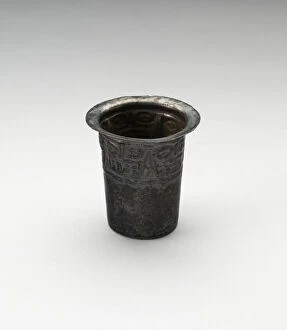 Repousse Gallery: Beaker with Repouse Motifs Under Rim, A.D. 600 / 1000. Creator: Unknown